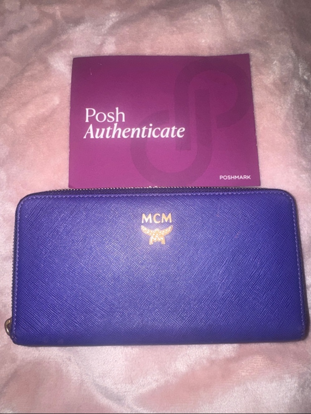 MCM Zip-Around Wallet in rare Deep Purple EUC